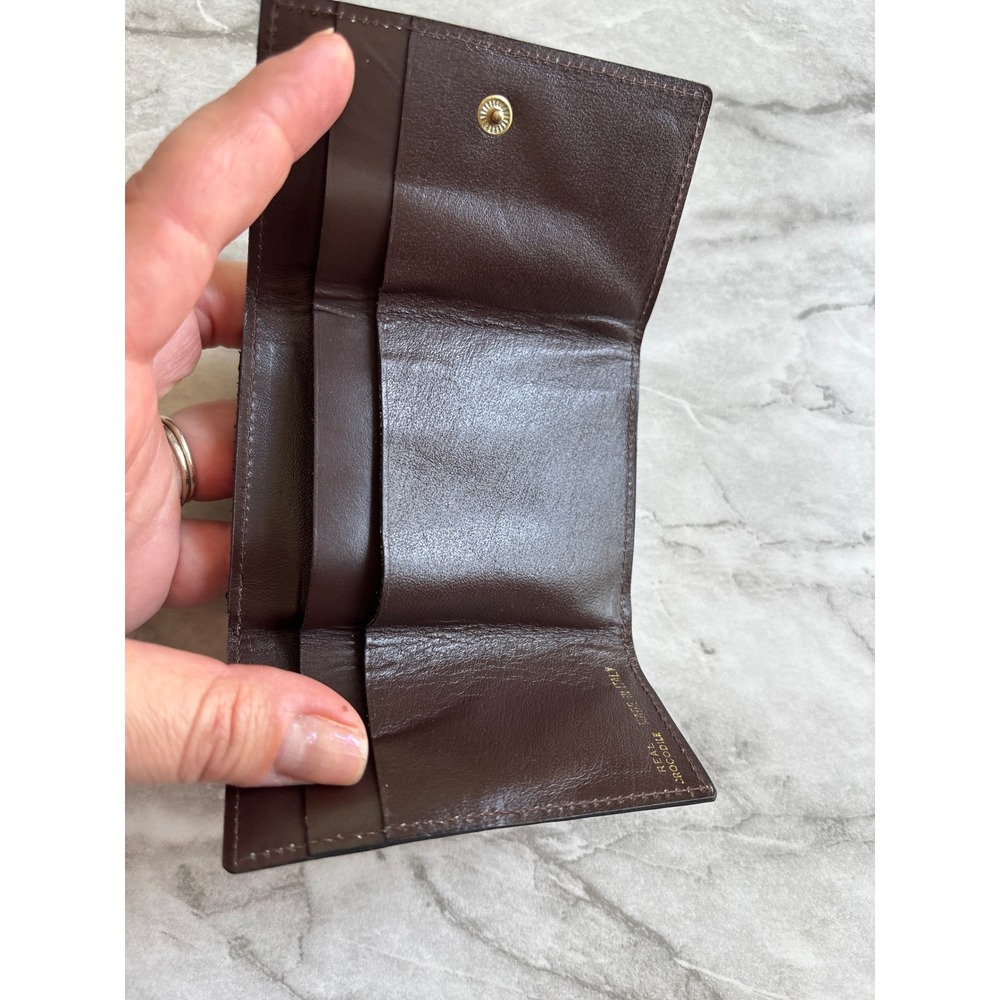 Vintage Real Crocodile Trifold Wallet Womens Small Brown Excellent Made in Italy - Picture 4 of 11